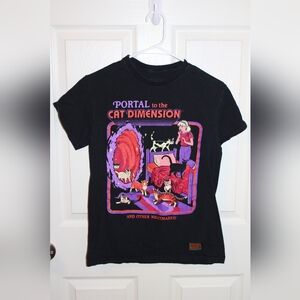 Portal To The Cat Dimension Retro Style T Shirt Steven Rhodes